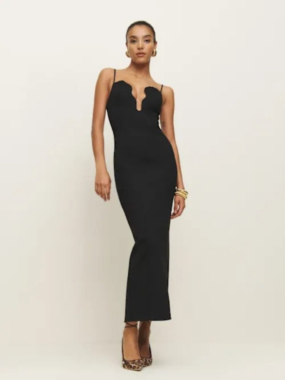 Reformation Isa Knit Dress Black - Size S